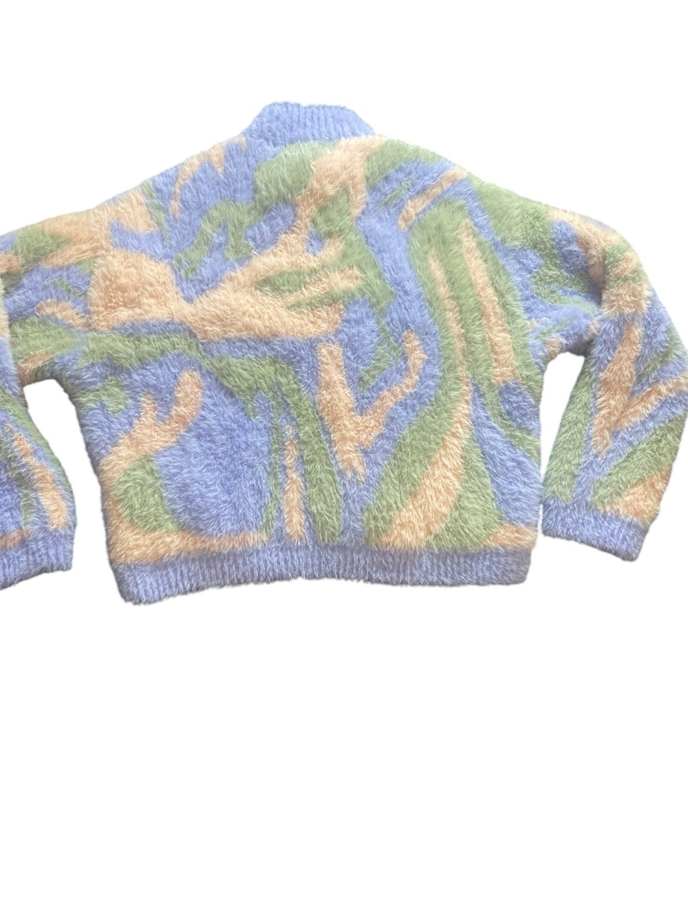 Bershka Pastel Abstract Fuzzy Turtleneck Sweater - Lavender, Green, Pink - Picture 6 of 9